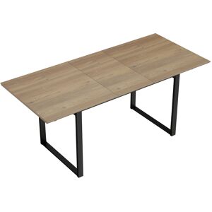 Homcom Tavolo da Pranzo Industriale per 6-8 Persone con Ribalta Rotonda, in Legno e Acciaio, 180x80x75 cm Aosom Italy Homcom Tavolo da Pranzo Industriale per 6-8 Persone con Ribalta Rotonda, in Legno e Acciaio, 180x80x75 cm Aosom Italy