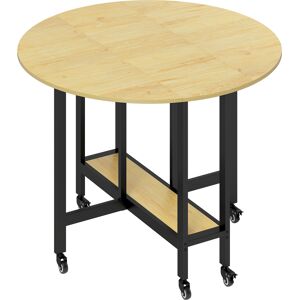 Homcom Tavolo da pranzo pieghevole su ruote, tavolo da cucina per 4 persone con ripiano integrato, 100 x 100 x 75 cm, rovere Aosom Italy Homcom Tavolo da pranzo pieghevole su ruote, tavolo da cucina per 4 persone con ripiano integrato, 100 x 100 x 75 cm, rovere Aosom Italy