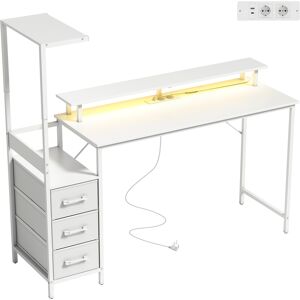 Homcom Scrivania Gaming 147 cm, Tavolo per Computer con Supporto CPU Regolabile e Reversibile, Luci RGB, Prese di Alimentazione, Porte USB e USB-C, Supporto Monitor e 3 Cassetti in Tessuto, Bianco Aosom Italy Homcom Scrivania Gaming 147 cm, Tavolo per Computer con Supporto CPU Regolabile e Reversibile, Luci RGB, Prese di Alimentazione, Porte USB e USB-C, Supporto Monitor e 3 Cassetti in Tessuto, Bianco Aosom Italy