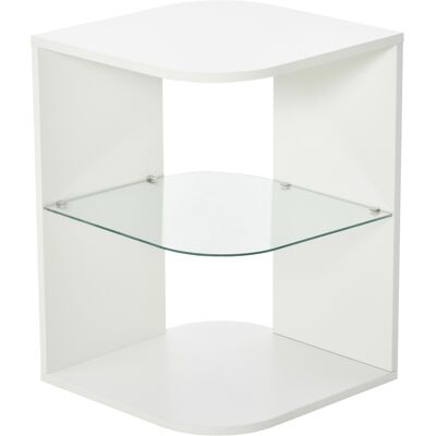 HOMCOM - Tavolino - 3 livelli - Vetro e MDF HOMCOM - Tavolino - 3 livelli - Vetro e MDF