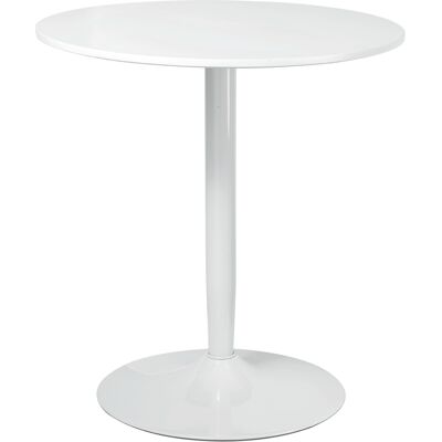 HOMCOM Tavolo da Pranzo Rotondo Moderno per 2 - MDF Acciaio Bianco HOMCOM Tavolo da Pranzo Rotondo Moderno per 2 - MDF Acciaio Bianco