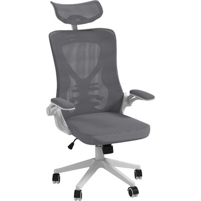 Vinsetto Sedia da Ufficio ad Altezza Regolabile con Supporto Lombare e Braccioli Ribaltabili, 65x64x120-130 cm Aosom Italy Vinsetto Sedia da Ufficio ad Altezza Regolabile con Supporto Lombare e Braccioli Ribaltabili, 65x64x120-130 cm Aosom Italy