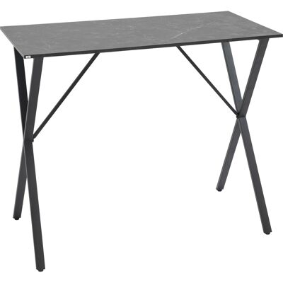 Homcom Bancone Bar e Tavolo Alto Stile Moderno Industriale Effetto Marmo Tavolo in Legno e Acciaio 120x60x102 cm Nero Aosom Homcom Bancone Bar e Tavolo Alto Stile Moderno Industriale Effetto Marmo Tavolo in Legno e Acciaio 120x60x102 cm Nero Aosom