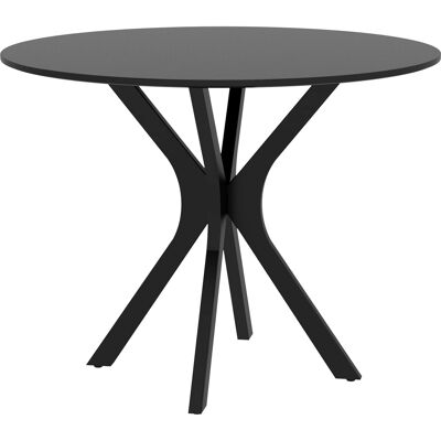 HOMCOM - Tavolo rotondo - Ø100x75cm - Nero - Tavolo da pranzo HOMCOM - Tavolo rotondo - Ø100x75cm - Nero - Tavolo da pranzo