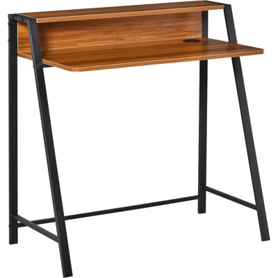 Homcom Scrivania Tavolo per Computer PC da Ufficio Studio con Ripiano Portaoggetti in Legno Truciolato Noce noce 84x45x85cm Homcom Scrivania Tavolo per Computer PC da Ufficio Studio con Ripiano Portaoggetti in Legno Truciolato Noce noce 84x45x85cm