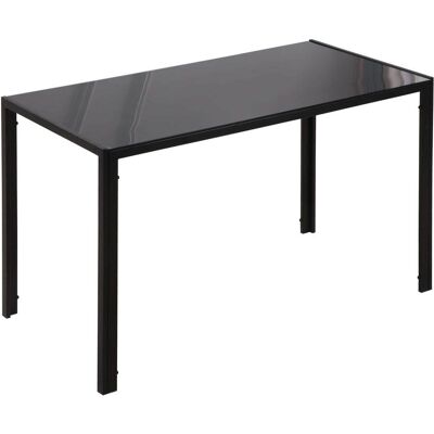 Homcom Tavolo da Cucina per 4 Persone in Metallo e Vetro Temperato, 120x60x75 cm, Nero Homcom Tavolo da Cucina per 4 Persone in Metallo e Vetro Temperato, 120x60x75 cm, Nero