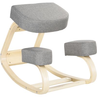 Vinsetto Sedia Ergonomica Posturale in Legno di Betulla e Cuscino in Gommapiuma e Poliestere, 51x69x58cm, Grigia Aosom Vinsetto Sedia Ergonomica Posturale in Legno di Betulla e Cuscino in Gommapiuma e Poliestere, 51x69x58cm, Grigia Aosom