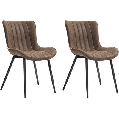 HOMCOM Set di 2 sedie da pranzo - Marrone HOMCOM Set di 2 sedie da pranzo - Marrone