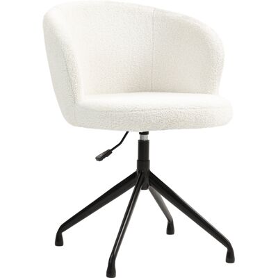 Homcom Sedia da ufficio ergonomica sedia girevole altezza regolabile capacità 120 kg rivestimento in tessuto bouclé bianco Homcom Sedia da ufficio ergonomica sedia girevole altezza regolabile capacità 120 kg rivestimento in tessuto bouclé bianco
