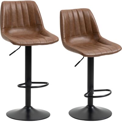 HOMCOM - Sgabello da bar - PU marrone - 59-79 cm - Sgabello HOMCOM - Sgabello da bar - PU marrone - 59-79 cm - Sgabello
