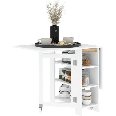 Homcom Tavolo Pieghevole Pranzo con 2 Ribalte e Ripiani Espandibile per 4 Persone, 120x60x75 cm, Bianco Aosom Italy Homcom Tavolo Pieghevole Pranzo con 2 Ribalte e Ripiani Espandibile per 4 Persone, 120x60x75 cm, Bianco Aosom Italy