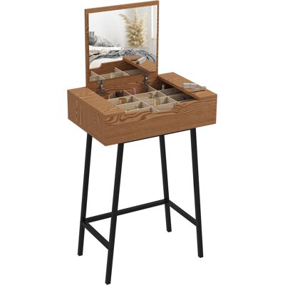 Homcom Tavolo Trucco con Specchio Ribaltabile e 16 Scomparti Stile Industriale, Legno e Acciaio, 60x40x90 cm Aosom Italy Homcom Tavolo Trucco con Specchio Ribaltabile e 16 Scomparti Stile Industriale, Legno e Acciaio, 60x40x90 cm Aosom Italy