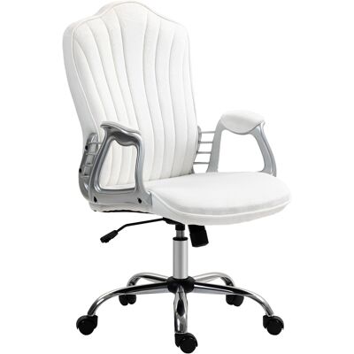 Homcom Sedia da Scrivania Girevole con Altezza Regolabile Braccioli Schienale Curvo Funzione di Basculante Bianco Aosom Italy Homcom Sedia da Scrivania Girevole con Altezza Regolabile Braccioli Schienale Curvo Funzione di Basculante Bianco Aosom Italy