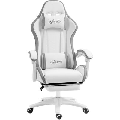 Vinsetto Sedia gaming sedia da gaming ergonomica con schienale reclinabile a 135° e supporto lombare, 65 x 65 x 121-129 cm bianco Aosom Italy Vinsetto Sedia gaming sedia da gaming ergonomica con schienale reclinabile a 135° e supporto lombare, 65 x 65 x 121-129 cm bianco Aosom Italy