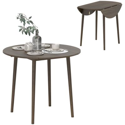 Homcom Tavolo da pranzo pieghevole 2 prolunghe, tavolo rotondo estendibile per 4 persone, gambe in legno Ø 89 x 73,5 cm, grigio Aosom Italy Homcom Tavolo da pranzo pieghevole 2 prolunghe, tavolo rotondo estendibile per 4 persone, gambe in legno Ø 89 x 73,5 cm, grigio Aosom Italy