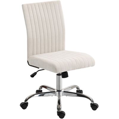 Homcom Sedia da ufficio senza braccioli, sedia da ufficio, altezza regolabile e girevole a 360°, 43 x 56 x 78-88 cm, crema Aosom Italy Homcom Sedia da ufficio senza braccioli, sedia da ufficio, altezza regolabile e girevole a 360°, 43 x 56 x 78-88 cm, crema Aosom Italy
