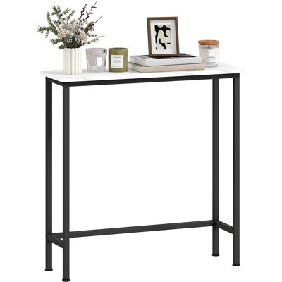 Homcom Tavolo Consolle da Ingresso con Piano Effetto Marmo, in Legno e Acciaio, 75x24x76 cm, Bianco e Nero Aosom Italy Homcom Tavolo Consolle da Ingresso con Piano Effetto Marmo, in Legno e Acciaio, 75x24x76 cm, Bianco e Nero Aosom Italy