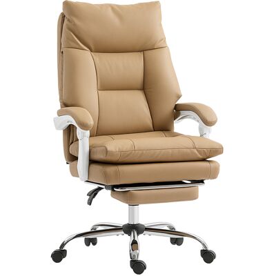Homcom Sedia da Ufficio Ergonomica con Supporto Lombare, Bracciolo Pieghevole, Poggiapiedi Marrone Chiaro Aosom Italy Homcom Sedia da Ufficio Ergonomica con Supporto Lombare, Bracciolo Pieghevole, Poggiapiedi Marrone Chiaro Aosom Italy