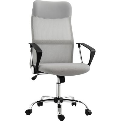 Homcom Sedia Ergonomica da Ufficio Girevole, Altezza Regolabile e Schienale a Rete, 63x65x109-119 cm, Grigio Chiaro Aosom Italy Homcom Sedia Ergonomica da Ufficio Girevole, Altezza Regolabile e Schienale a Rete, 63x65x109-119 cm, Grigio Chiaro Aosom Italy