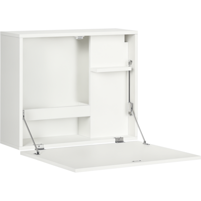 Scrivania a Muro Pieghevole Homcom con Ripiani - Spazio, Moderno Scrivania a Muro Pieghevole Homcom con Ripiani - Spazio, Moderno