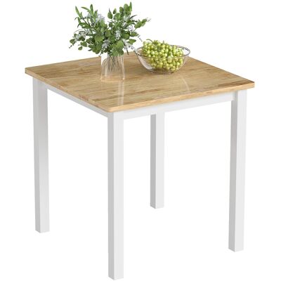 Homcom Tavolo da pranzo in legno di gomma, per fino a 4 persone, pad antiscivolo, Legno naturale Aosom Italy Homcom Tavolo da pranzo in legno di gomma, per fino a 4 persone, pad antiscivolo, Legno naturale Aosom Italy