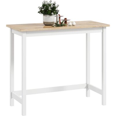 Homcom Tavolo da bar, Finitura in Rovere, compatto, Spazio per 2 persone, Legno Naturale+Bianco Aosom Italy Homcom Tavolo da bar, Finitura in Rovere, compatto, Spazio per 2 persone, Legno Naturale+Bianco Aosom Italy