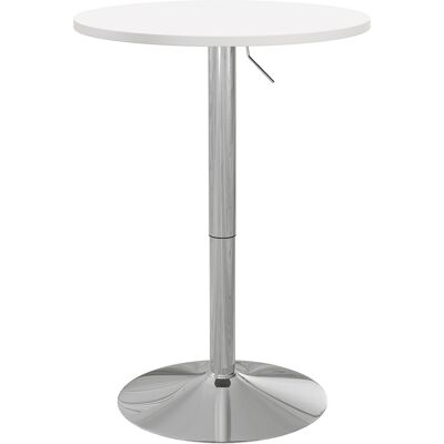 Homcom Tavolo da bar rotondo, regolabile in altezza 69-91 cm, con piano girevole a 360°, Bianco e argento Aosom Italy Homcom Tavolo da bar rotondo, regolabile in altezza 69-91 cm, con piano girevole a 360°, Bianco e argento Aosom Italy