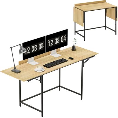 Homcom Scrivania per Computer Pieghevole con 2 Piani Estraibili, Ampio Spazio per Monitor, Gambe Metalliche, Struttura Robusta, Rovere+Nero Aosom Italy Homcom Scrivania per Computer Pieghevole con 2 Piani Estraibili, Ampio Spazio per Monitor, Gambe Metalliche, Struttura Robusta, Rovere+Nero Aosom Italy
