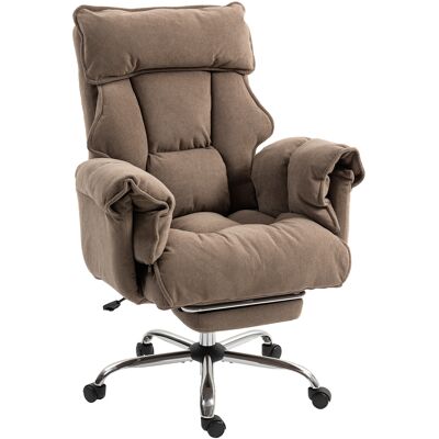 Homcom Sedia da Ufficio Ergonomica in Tessuto, con Schienale inclinabile e Poggiapiedi, Marrone chiaro Aosom Italy Homcom Sedia da Ufficio Ergonomica in Tessuto, con Schienale inclinabile e Poggiapiedi, Marrone chiaro Aosom Italy