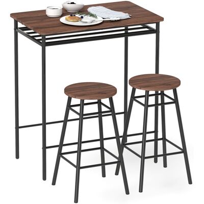 Homcom Tavolo Alto da Cucina con 2 Sgabelli Industrial Scaffale Aperto Poggiapiedi Risparmio di Spazio per Spazi Ridotti Aosom Italy Homcom Tavolo Alto da Cucina con 2 Sgabelli Industrial Scaffale Aperto Poggiapiedi Risparmio di Spazio per Spazi Ridotti Aosom Italy