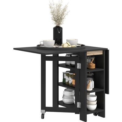Homcom Tavolo da cucina tavolo da sala da pranzo pieghevole e rimovibile 3 mensole 2 abbattibili design moderno 120 x 60 x 75 cm nero Aosom Italy Homcom Tavolo da cucina tavolo da sala da pranzo pieghevole e rimovibile 3 mensole 2 abbattibili design moderno 120 x 60 x 75 cm nero Aosom Italy