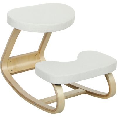 Homcom Sedia a ginocchio, ergonomica oscillante in legno, Crema Aosom Italy Homcom Sedia a ginocchio, ergonomica oscillante in legno, Crema Aosom Italy