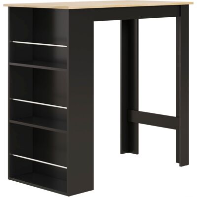 Homcom Tavolo Alto da Bar Tavolo da Cucina con 3 Ripiani Struttura in Legno Stile Moderno 112x57x106 cm Nero e Naturale Aosom Italy Homcom Tavolo Alto da Bar Tavolo da Cucina con 3 Ripiani Struttura in Legno Stile Moderno 112x57x106 cm Nero e Naturale Aosom Italy