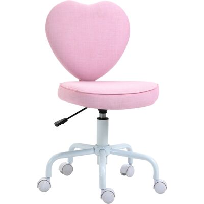 Homcom Sedia da Scrivania con Rotelle a Forma di Cuore, Altezza Regolabile, Senza Braccioli, Rosa Aosom Homcom Sedia da Scrivania con Rotelle a Forma di Cuore, Altezza Regolabile, Senza Braccioli, Rosa Aosom