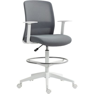 Homcom Sedia da Ufficio Girevole in Rete con Poggiapiedi, Supporto Lombare, Schienale e Altezza Regolabile 61,5x57,5x107-121 cm Grigio Aosom Italy Homcom Sedia da Ufficio Girevole in Rete con Poggiapiedi, Supporto Lombare, Schienale e Altezza Regolabile 61,5x57,5x107-121 cm Grigio Aosom Italy