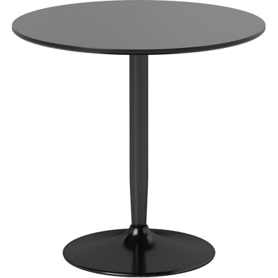 Homcom Tavolo da pranzo per 2 persone, piano rotondo Ø80 cm, MDF e Acciaio, antiscivolo, Nero, 75H cm Aosom Italy Homcom Tavolo da pranzo per 2 persone, piano rotondo Ø80 cm, MDF e Acciaio, antiscivolo, Nero, 75H cm Aosom Italy