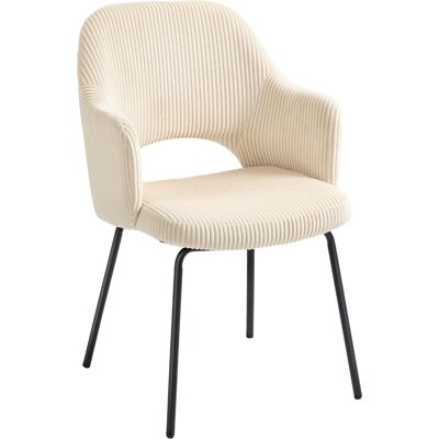 Homcom Sedia da Pranzo Moderne con rivestita a Coste in Velluto e Gambe in Metallo, Forma ergonomica a Conchiglia, Beige Aosom Italy Homcom Sedia da Pranzo Moderne con rivestita a Coste in Velluto e Gambe in Metallo, Forma ergonomica a Conchiglia, Beige Aosom Italy