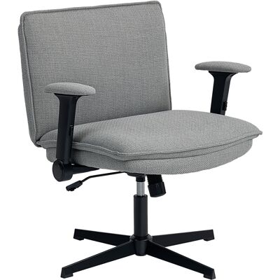 Homcom Sedia da ufficio con braccioli reclinabili, in tessuto effetto lino, regolabile in altezza, con base in acciaio, Grigio Aosom Italy Homcom Sedia da ufficio con braccioli reclinabili, in tessuto effetto lino, regolabile in altezza, con base in acciaio, Grigio Aosom Italy