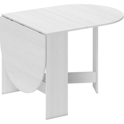 Homcom Tavolo Pieghevole per 6 Persone con 2 Ribalte Ovale in Legno, 163x80x75 cm, Bianco Aosom Italy Homcom Tavolo Pieghevole per 6 Persone con 2 Ribalte Ovale in Legno, 163x80x75 cm, Bianco Aosom Italy