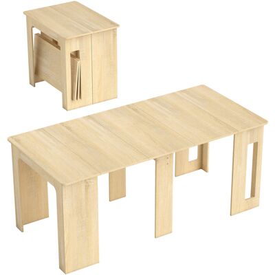 Homcom Tavolo da Pranzo Pieghevole e Allungabile in Truciolato, 60-180x85x75 cm, Legno Naturale Aosom Italy Homcom Tavolo da Pranzo Pieghevole e Allungabile in Truciolato, 60-180x85x75 cm, Legno Naturale Aosom Italy