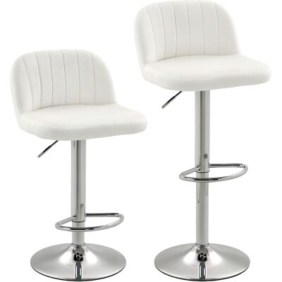 Homcom Set di 2 Sgabelli da Bar Alti con Altezza Regolabile Sedile Girevole 43x45x81-101 cm Crema Aosom Italy Homcom Set di 2 Sgabelli da Bar Alti con Altezza Regolabile Sedile Girevole 43x45x81-101 cm Crema Aosom Italy