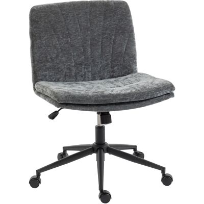 Homcom Sedia da Ufficio con Sedile Largo senza Braccioli, con Ruote e Altezza Regolabile, Girevole, Funzione Basculante Grigio Aosom Italy Homcom Sedia da Ufficio con Sedile Largo senza Braccioli, con Ruote e Altezza Regolabile, Girevole, Funzione Basculante Grigio Aosom Italy
