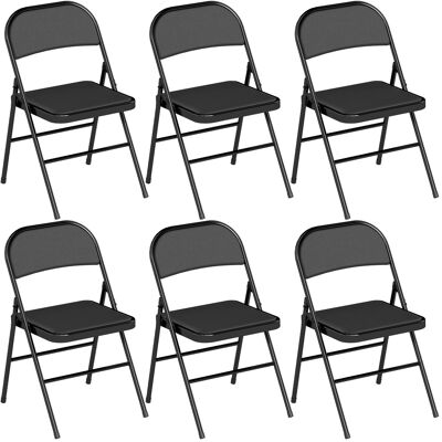 Homcom Set da 6 sedie pieghevoli sedie da pranzo portatili telaio in acciaio 45 x 46 x 78 cm nero Aosom Italy Homcom Set da 6 sedie pieghevoli sedie da pranzo portatili telaio in acciaio 45 x 46 x 78 cm nero Aosom Italy