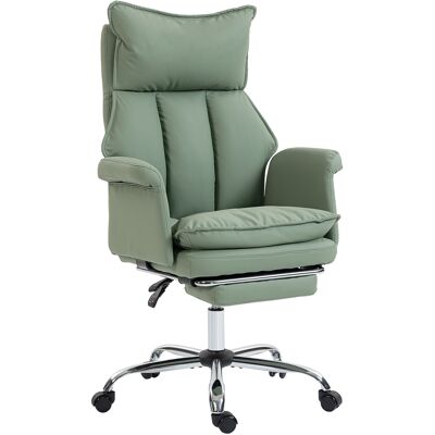 Homcom Sedia da Scrivania con Poggiapiedi Schienale Reclinabile Alto Imbottitura Spessa Rivestita in Pelle Sintetica Ruote Verde Aosom Italy Homcom Sedia da Scrivania con Poggiapiedi Schienale Reclinabile Alto Imbottitura Spessa Rivestita in Pelle Sintetica Ruote Verde Aosom Italy