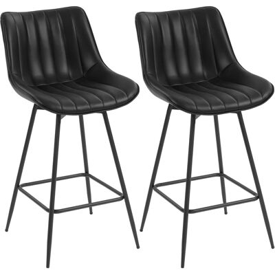 Homcom Set da 2 Sgabelli da Bar, Sedie da Bar Girevoli 360° Rivestite in Pelle Sintetica con Schienale e Poggiapiedi Nero Aosom Italy Homcom Set da 2 Sgabelli da Bar, Sedie da Bar Girevoli 360° Rivestite in Pelle Sintetica con Schienale e Poggiapiedi Nero Aosom Italy