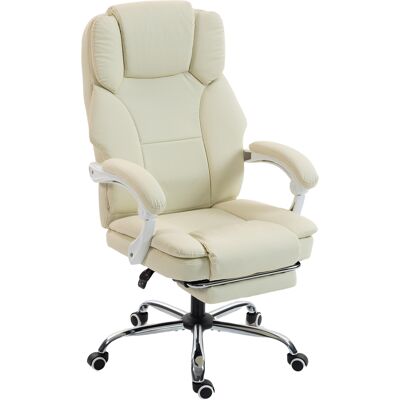 Homcom Sedia da ufficio reclinabile, sedia per scrivania, seduta girevole regolabile in altezza con poggiapiedi, 64 x 73 x 120 cm, Beige Aosom Italy Homcom Sedia da ufficio reclinabile, sedia per scrivania, seduta girevole regolabile in altezza con poggiapiedi, 64 x 73 x 120 cm, Beige Aosom Italy