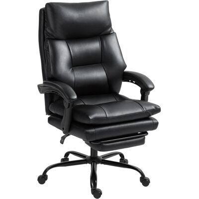 Homcom Sedia per Scrivania ad Altezza Regolabile e Reclinabile fino a 135°, in Pelle PU Nera, 65x76x113-121 cm Aosom Italy Homcom Sedia per Scrivania ad Altezza Regolabile e Reclinabile fino a 135°, in Pelle PU Nera, 65x76x113-121 cm Aosom Italy