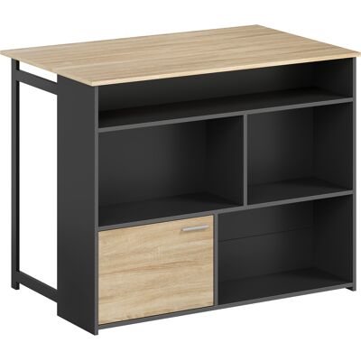 Homcom Tavolo da bar estensibile con ribaltina, tavolo alto da cucina, 1 armadietto e 4 scomparti aperti, 116x79,6x90,5cm, nero Aosom Italy Homcom Tavolo da bar estensibile con ribaltina, tavolo alto da cucina, 1 armadietto e 4 scomparti aperti, 116x79,6x90,5cm, nero Aosom Italy