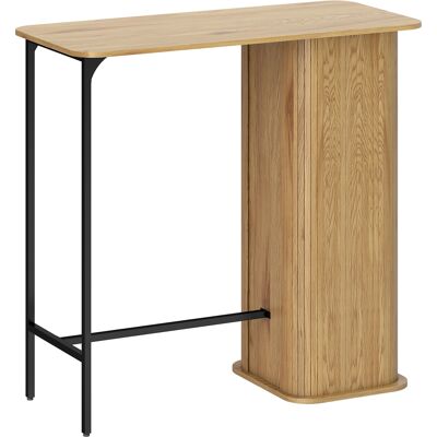 Homcom Tavolo Alto per Mangiare in Piedi, Tavolo da Bar con 3 Ripiani Portaoggetti e Gambe in Metallo, 112x50x106cm, Legno Naturale Aosom Italy Homcom Tavolo Alto per Mangiare in Piedi, Tavolo da Bar con 3 Ripiani Portaoggetti e Gambe in Metallo, 112x50x106cm, Legno Naturale Aosom Italy