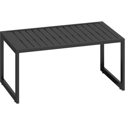 Outsunny Tavolino con design a stecche Tavolo da balcone in alluminio Tavolino da caffè resistente alle intemperie 90 x 50 x 42 cm Nero Aosom Italy Outsunny Tavolino con design a stecche Tavolo da balcone in alluminio Tavolino da caffè resistente alle intemperie 90 x 50 x 42 cm Nero Aosom Italy